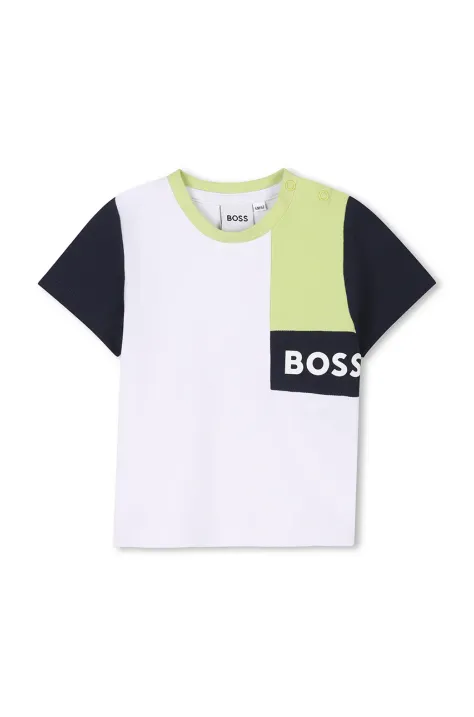 BOSS tricou bebe culoarea alb, cu imprimeu, J52112