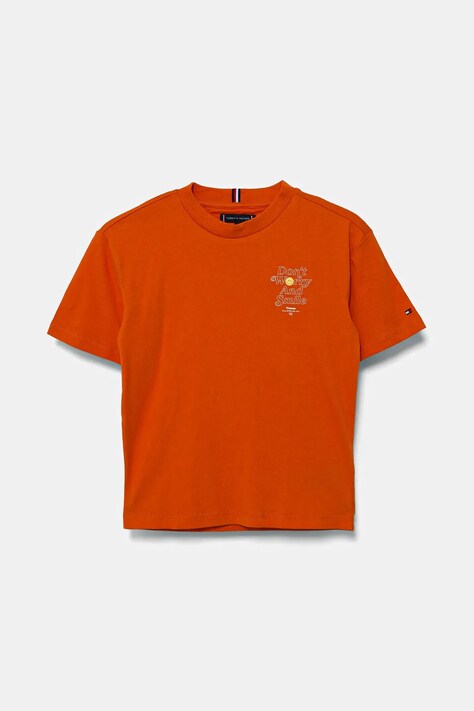 Tričko Tommy Hilfiger oranžová barva, KB0KB09650