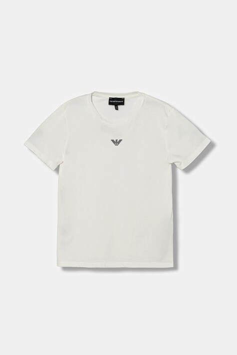 Emporio Armani t-shirt bawełniany dziecięcy kolor biały z nadrukiem EB000421 AF15013