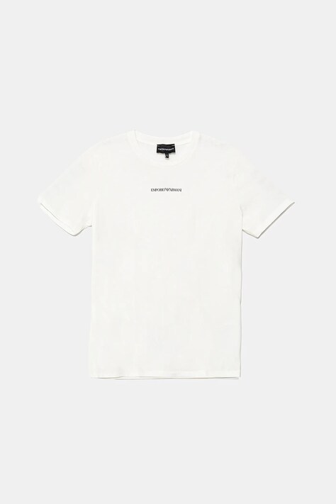 Emporio Armani tricou din bumbac pentru copii culoarea alb, cu imprimeu, EB000421 AF15013