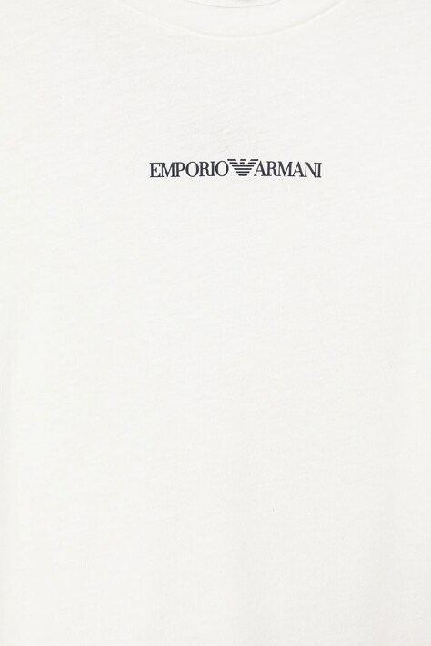 Дитяча бавовняна футболка Emporio Armani — SS25-TSB0IJ, білий — фото 3