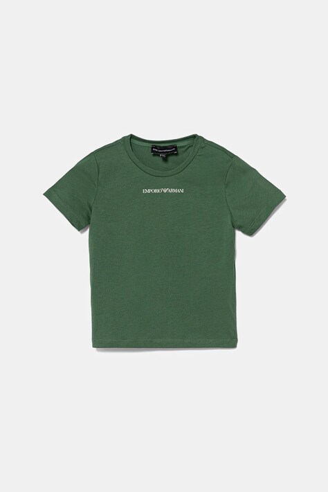 Emporio Armani tricou din bumbac pentru copii culoarea verde, cu imprimeu, EB000421 AF15013