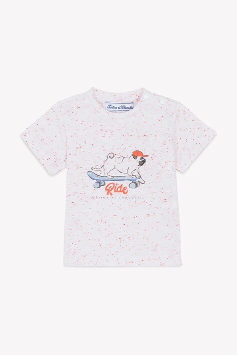 Tartine et Chocolat t-shirt bawełniany niemowlęcy kolor pomarańczowy z nadrukiem CA10031