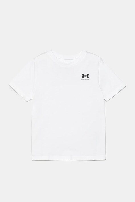 Under Armour tricou copii SPORTSTYLE LC SS culoarea alb, cu imprimeu, 1389962