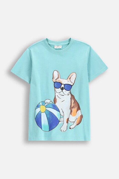Dětské bavlněné tričko Coccodrillo modrá barva, s potiskem, EVERYDAY BOY