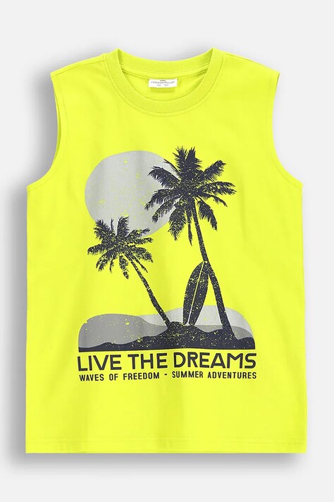 Coccodrillo gyerek pamut póló zöld, nyomott mintás, EVERYDAY BOY