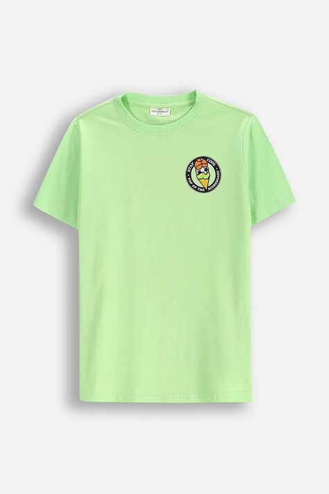 Coccodrillo t-shirt bawełniany dziecięcy kolor zielony wzorzysty EVERYDAY BOY