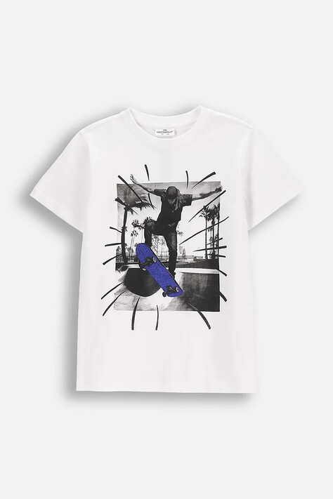 Coccodrillo t-shirt in cotone colore bianco IN THE SUN BOY JUNIOR