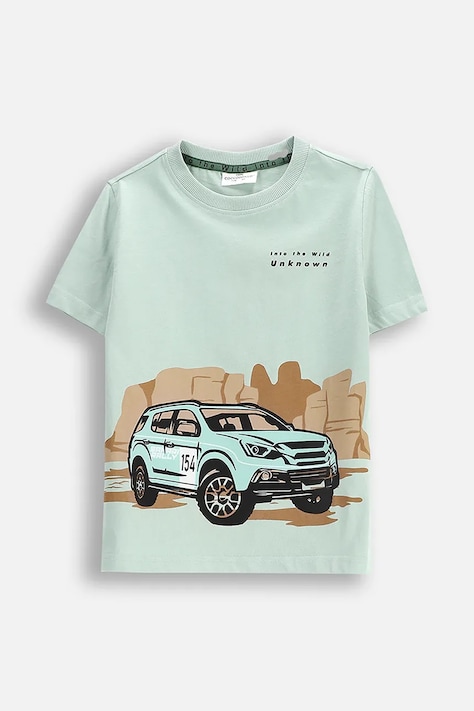 Футболка Coccodrillo колір бірюзовий WILD SAFARI BOY KIDS