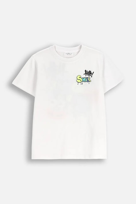 Coccodrillo tricou de bumbac pentru copii culoarea alb, cu imprimeu, EVERYDAY BOY