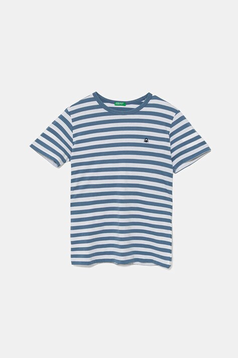 United Colors of Benetton t-shirt bawełniany dziecięcy kolor niebieski wzorzysty 3FHXC10MW