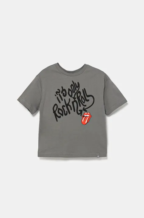 Дитяча бавовняна футболка United Colors of Benetton колір сірий з принтом 3I1XC10NV