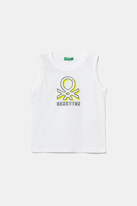 United Colors of Benetton tricou de bumbac pentru copii culoarea alb, cu imprimeu, 3I1XGH013