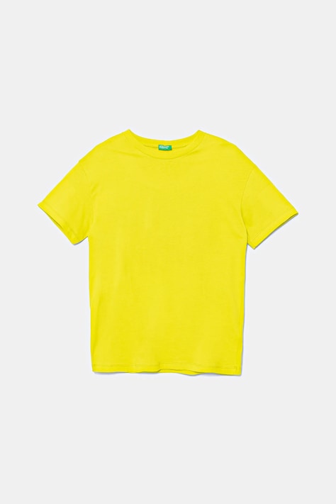 Detské bavlnené tričko United Colors of Benetton zelená farba, s potlačou, 3I1XC10P7