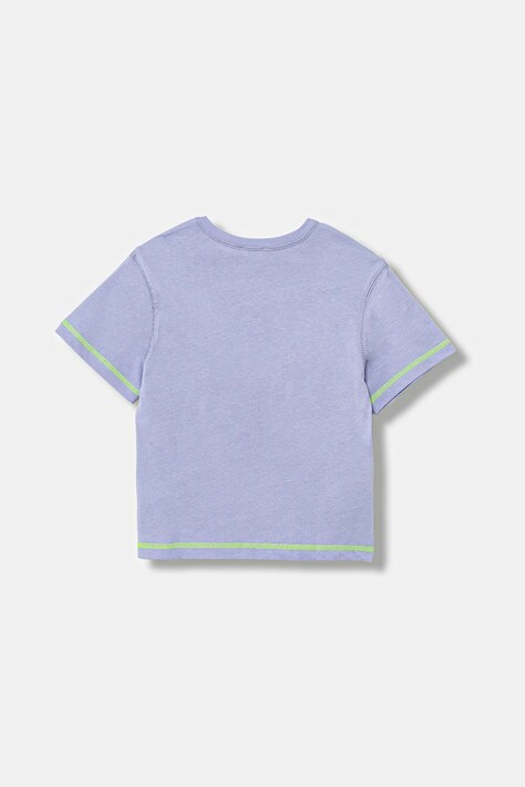 Дитяча бавовняна футболка United Colors of Benetton — SS25-TSB0O3, фіолетовий — фото 2