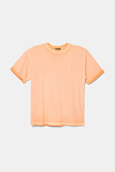 Dětské bavlněné tričko United Colors of Benetton oranžová barva, 3085C10P9