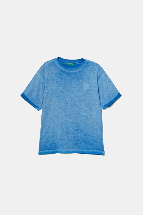 United Colors of Benetton t-shirt in cotone per bambini colore blu 3085C10P9