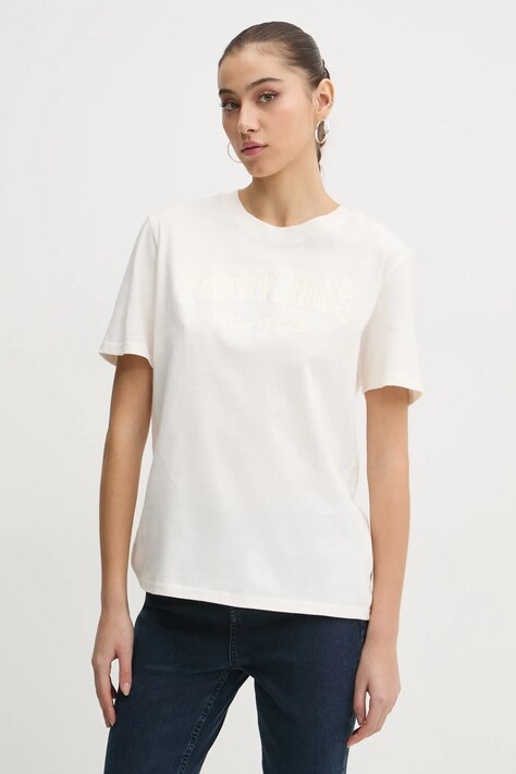 Футболка Tommy Jeans женская цвет бежевый DW0DW19444