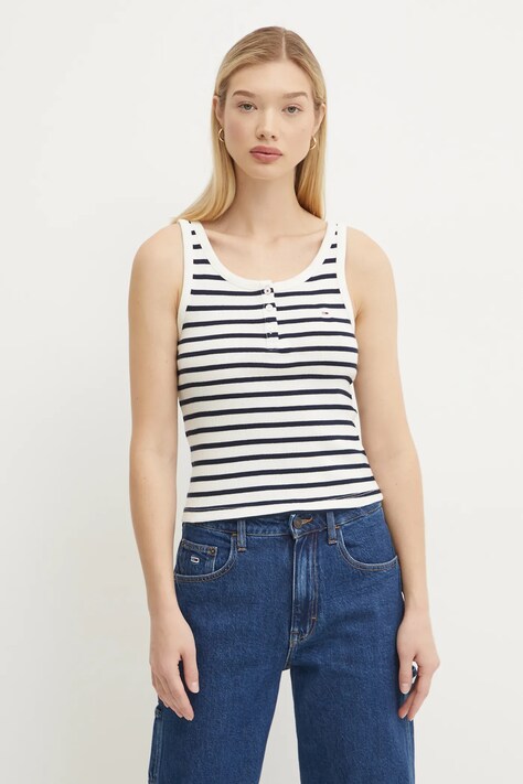 Tommy Jeans top damski kolor granatowy DW0DW19492