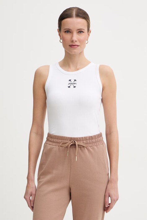 Joop! top damski bawełniany z elastanem biały 30042835 10018007