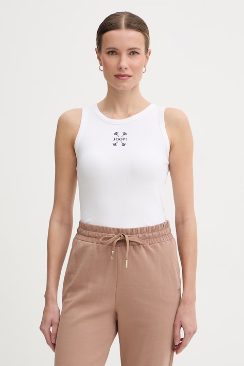 Joop! top damski bawełniany z elastanem biały 30042835 10018007