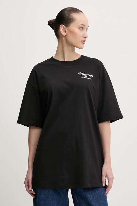 Bombažna kratka majica Hugo Blue ženska, črna barva, 50533976