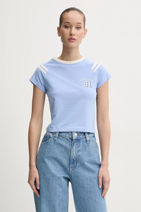 Guess Jeans t-shirt damski kolor niebieski W5RI53 J1314