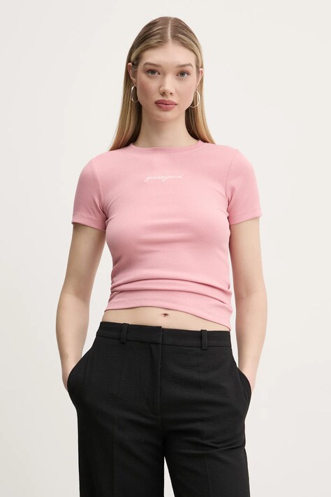 Guess Jeans tricou femei, culoarea roz, W5RI57 KA0H1