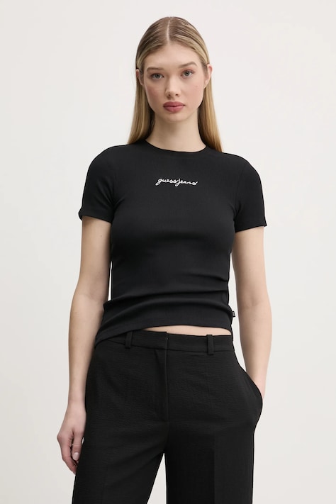 Guess Jeans tricou femei, culoarea negru, W5RI57 KA0H1