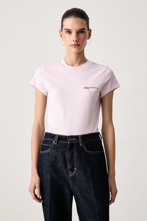 Karl Lagerfeld Jeans T-shirt damski bawełniany różowy A1W17004