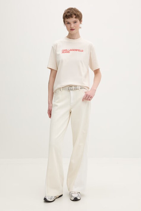 Бавовняна футболка Karl Lagerfeld Jeans колір білий A1W17005