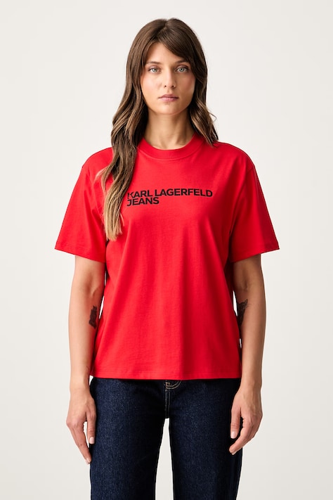 Karl Lagerfeld Jeans T-shirt damski bawełniany czerwony A1W17005