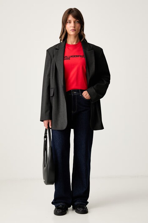 Karl Lagerfeld Jeans футболка жіноча бавовняна — SS25-TSD03Y, червоний — фото 2