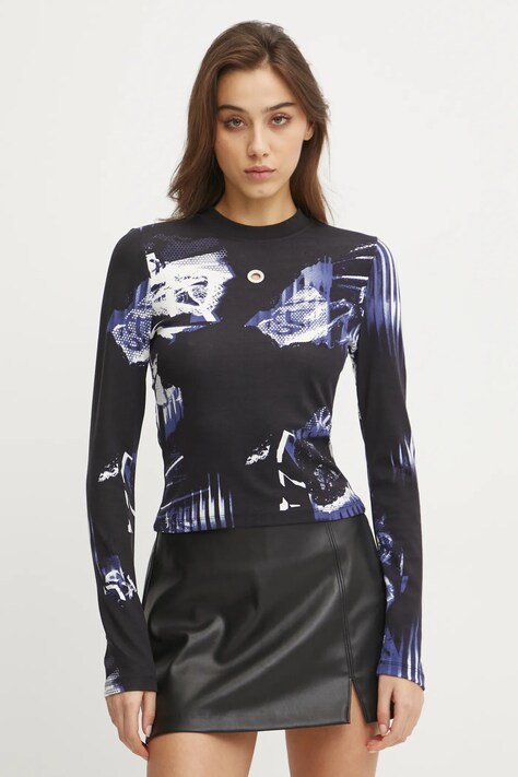 Karl Lagerfeld Jeans longsleeve femei, culoarea negru, A1W17038