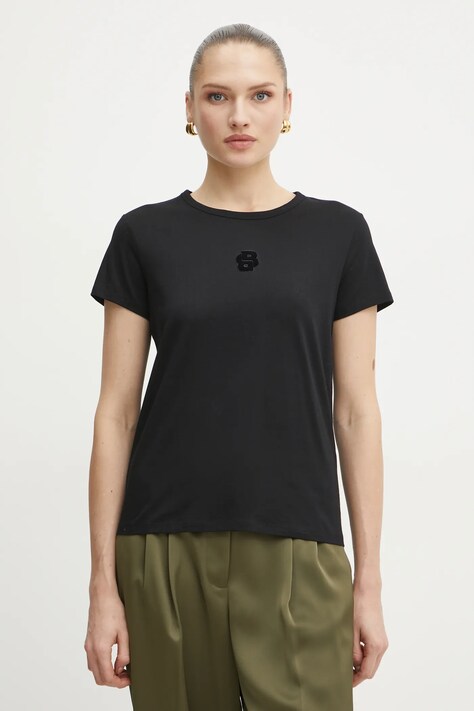 BOSS tricou din bumbac femei, culoarea negru, 50534800