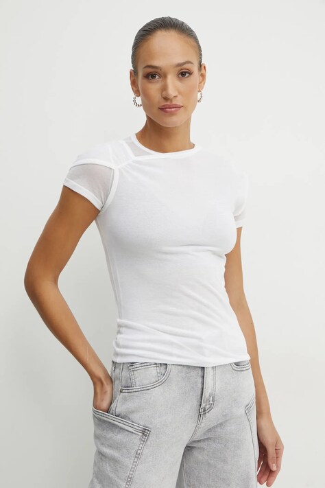Pinko tricou femei, culoarea alb, 104654 A2CL