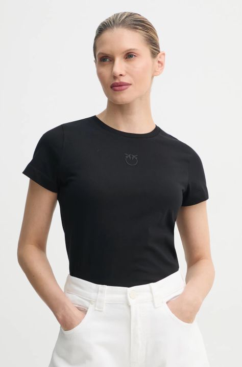 Pinko t-shirt bawełniany damski kolor czarny 100355 A2HN