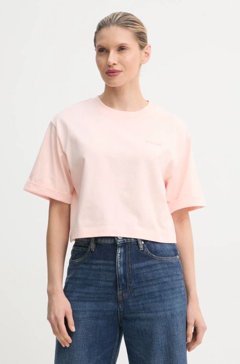 Pinko t-shirt bawełniany damski kolor różowy 104882 A2HN