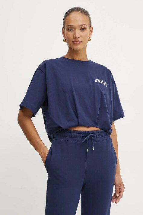 Bavlněné tričko Pinko tmavomodrá barva, 104257 A2C0