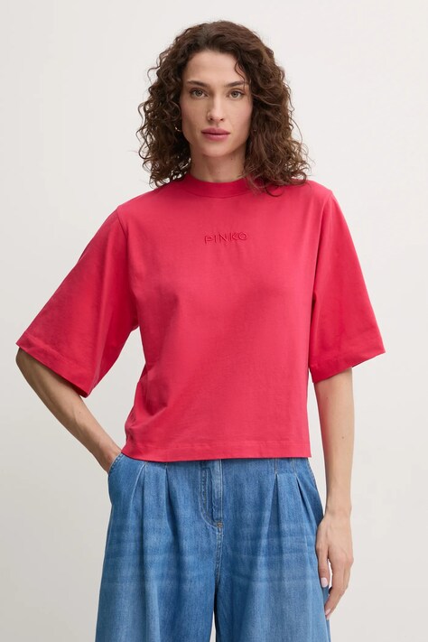Pinko tricou din bumbac femei, culoarea roșu, 104604 A2F8