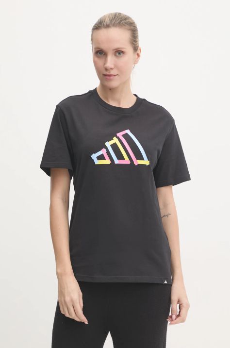 Бавовняна футболка adidas W T FILL TEE жіноча колір чорний JN9087