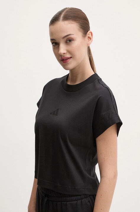 adidas t-shirt in cotone ALL SZN donna colore nero JJ1235