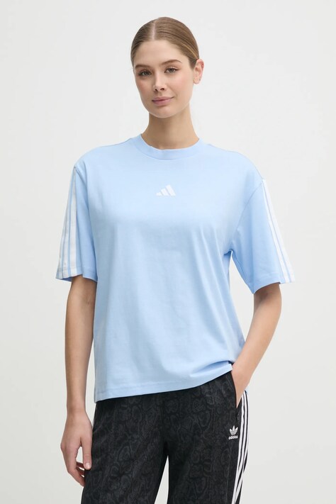 Bavlněné tričko adidas Essentials modrá barva, JE1213