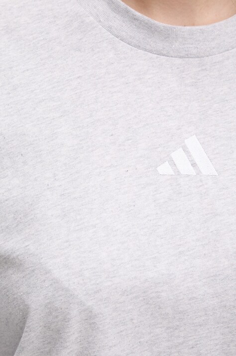 Бавовняна футболка adidas Essentials — SS25-TSD08E, сірий — фото 5