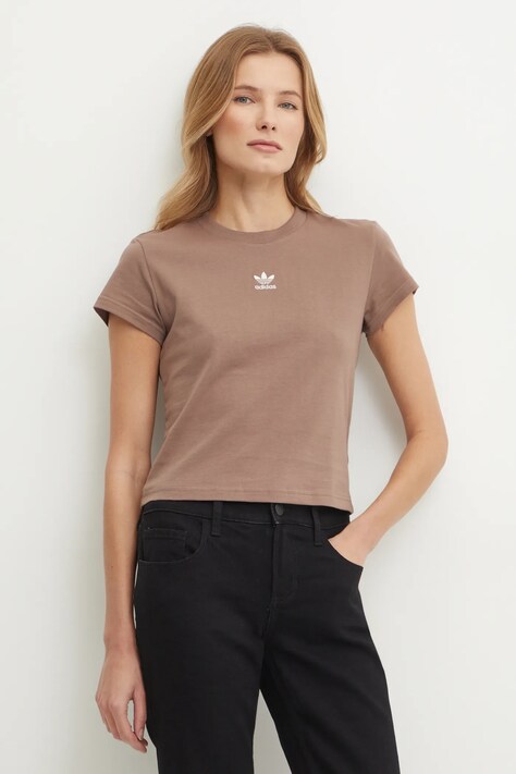 Bavlněné tričko adidas Originals Essential béžová barva, JC8972