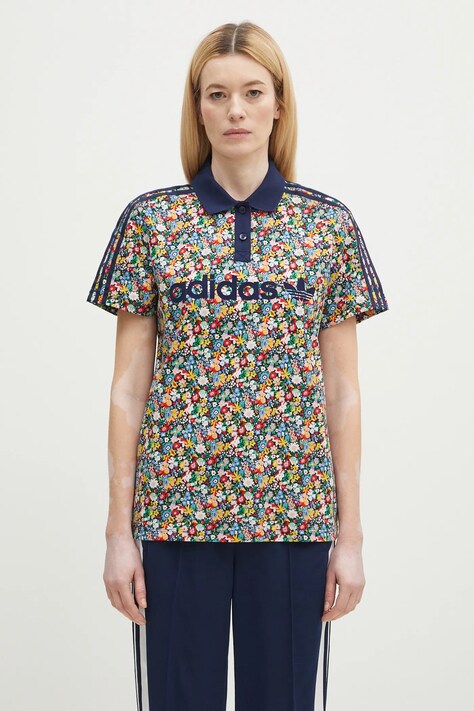 adidas Originals polo shirt Liberty women’s navy blue color JC7786