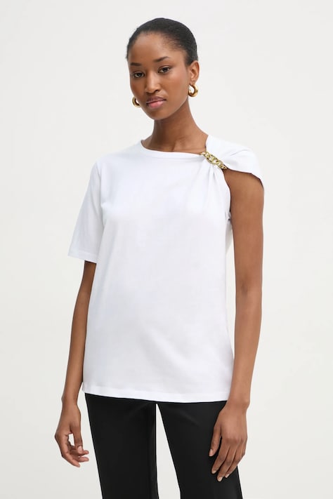 Twinset tricou din bumbac femei, culoarea alb, 251TP2640