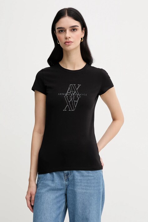 Armani Exchange tricou femei, culoarea negru, XW000512 AF11929