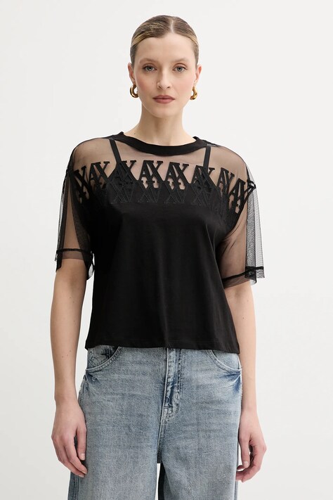 Armani Exchange tricou din bumbac culoarea negru, XW000516 AF10359