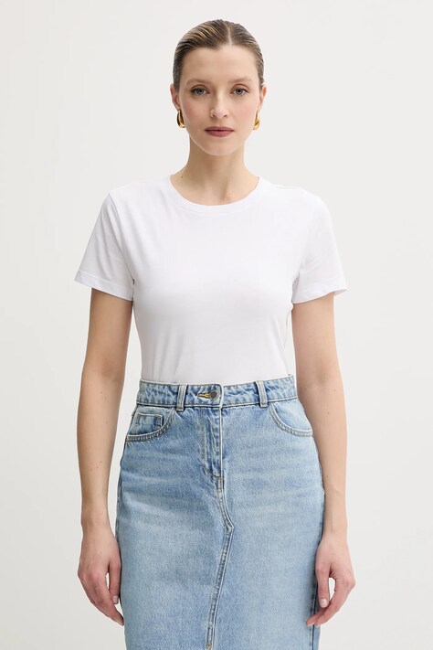 Bavlněné tričko Armani Exchange dámské, bílá barva, XW000528 AF10356
